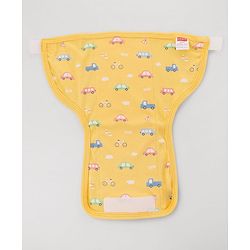 Babyhug 100% Interlock Cotton Reusable Printed Cloth Nappies with Velcro Closure Pack of 6 Helicopter, Boat & Car Print  Medium Size| Machine Washable| Soft & Skin Friendly