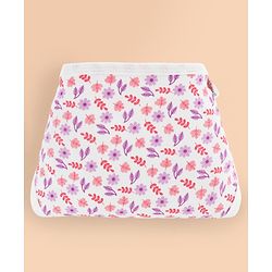 Babyhug 100% Interlock Cotton Double Layer Nappy Rabbit, Rainbow and Flower Print Pack of 6  Small Size| Machine Washable| Soft & Skin Friendly| Tie Knot Style