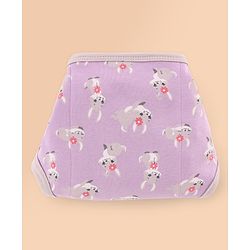 Babyhug 100% Interlock Cotton Double Layer Nappy Rabbit, Rainbow and Flower Print Pack of 6  Small Size| Machine Washable| Soft & Skin Friendly| Tie Knot Style