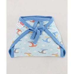 Babyhug 100% Interlock Cotton Double Layer Nappy Helicopter, Boat & Car Print Pack of 6 - Small Size| Machine Washable| Soft & Skin Friendly| Tie Knot Style