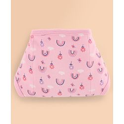 Babyhug 100% Interlock Cotton Double Layer Nappy Rabbit, Rainbow and Flower Print Pack of 12 - Small Size| Machine Washable| Soft & Skin Friendly| Tie Knot Style