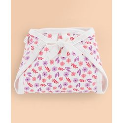 Babyhug 100% Interlock Cotton Double Layer Nappy Rabbit, Rainbow and Flower Print Pack of 12 - Small Size| Machine Washable| Soft & Skin Friendly| Tie Knot Style