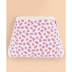 Babyhug 100% Interlock Cotton Double Layer Nappy Rabbit, Rainbow and Flower Print Pack of 12 - Small Size| Machine Washable| Soft & Skin Friendly| Tie Knot Style