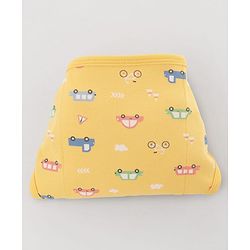 Babyhug 100% Interlock Cotton Double Layer Nappy  Helicopter, Boat and Car Print Pack of 12-  Extra Small Size | Machine Washable| Soft & Skin Friendly| Velcro Closure - Multicolour