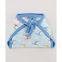 Babyhug 100% Interlock Cotton Double Layer Nappy  Helicopter, Boat and Car Print Pack of 12-  Extra Small Size | Machine Washable| Soft & Skin Friendly| Velcro Closure - Multicolour