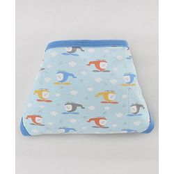 Babyhug 100% Interlock Cotton Double Layer Nappy  Helicopter, Boat and Car Print Pack of 12-  Extra Small Size | Machine Washable| Soft & Skin Friendly| Velcro Closure - Multicolour