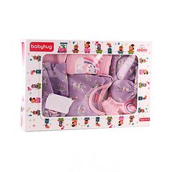 Babyhug 100% Interlock Cotton Clothing Gift Set for Newborn Rabbit Print Pack of 8 - Multicolour