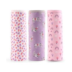 Babyhug 100% Interlock Cotton Wrapper with Rabbit Rainbow and Floral Print| Soft & Breathable| Comfortable Warm and Soothing| Travel Friendly| New Born Gifting  Pack of 3  - Purple Pink & White