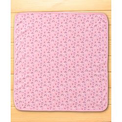 Babyhug 100% Interlock Cotton Wrapper with Rabbit Rainbow and Floral Print| Soft & Breathable| Comfortable Warm and Soothing| Travel Friendly| New Born Gifting  Pack of 3  - Purple Pink & White