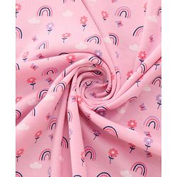 Babyhug 100% Interlock Cotton Wrapper with Rabbit Rainbow and Floral Print| Soft & Breathable| Comfortable Warm and Soothing| Travel Friendly| New Born Gifting  Pack of 3  - Purple Pink & White