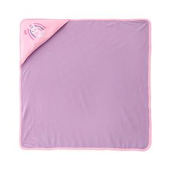Babyhug 100 % Interlock Cotton Single Ply Double Layer Hooded Wrapper Rabbit Print| Adjustable Design| Soft Breathable| All Season| Machine washable| New Born Gifting for Boys & Girls  Purple