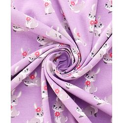 Babyhug 100 % Interlock Cotton Single Ply Double Layer Hooded Wrapper Rabbit Print| Adjustable Design| Soft Breathable| All Season| Machine washable| New Born Gifting for Boys & Girls  Purple