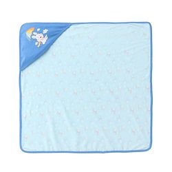 Babyhug 100 % Interlock Cotton Single Ply Double Layer Hooded Wrapper Helicopter Print| Adjustable Design| Soft Breathable| All Season| Machine washable| New Born Gifting for Boys & Girls  Blue