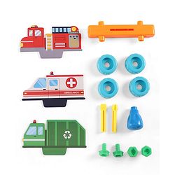 Babyhug 3 in 1 Build a Vehicle Learning Toys for kids- Build, Play & Create| Ambulance, Fire Engine & Clean Up Truck| Indoor Game| STEM Educational Toy| Gifting Idea for age 3+|BIS Certified| DIY Toy