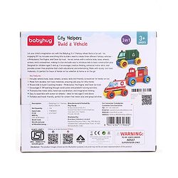 Babyhug 3 in 1 Build a Vehicle Learning Toys for kids- Build, Play & Create| Ambulance, Fire Engine & Clean Up Truck| Indoor Game| STEM Educational Toy| Gifting Idea for age 3+|BIS Certified| DIY Toy