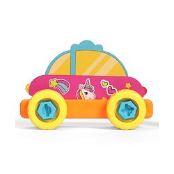 Babyhug 3 in 1 Build a Vehicle Learning Toys for kids- Build, Play & Create| Magic Bus, Unicorn Van & Fantasy Car| Indoor Game| STEM Educational Toy| Gifting Idea for age 3+| BIS Certified| DIY Toy