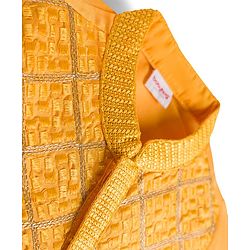 Babyhug Woven Full Sleeves Kurta Pajama Set With Textured Design - Mustard