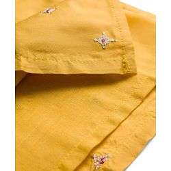 Babyhug Woven Full Sleeves Kurta Pajama Set With Floral Embriodery - Mustard