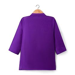 Babyhug Woven Full Sleeves Kurta Mundu  With Dupatta Set - Purple