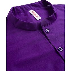 Babyhug Woven Full Sleeves Kurta Mundu  With Dupatta Set - Purple
