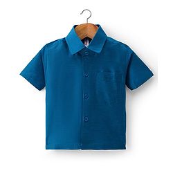 Babyhug Woven Half Sleeves Kurta Mundu Set - Blue