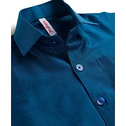 Babyhug Woven Half Sleeves Kurta Mundu Set - Blue
