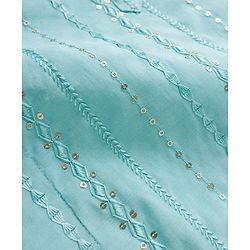 Babyhug Woven Full Sleeves Kurta & Dhoti Set With Sequin Detailing - Light Blue