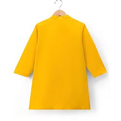 Babyhug Woven Full Sleeves Kurta Pyjama Set With Printed Nehru Jacket - Orange
