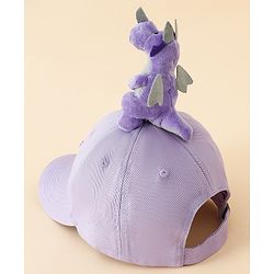 Babyhug Baseball Cap With Dino Applique Lilac - Diameter 17.5 cm