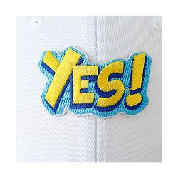 Babyhug Baseball Cap With Elephant Applique Off White - Diameter 18 cm