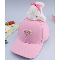 Babyhug Baseball Cap With Dolphin Applique Pink - Diameter 17 cm