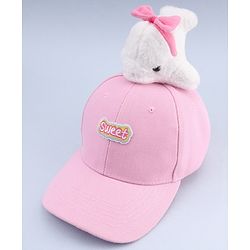 Babyhug Baseball Cap With Dolphin Applique Pink - Diameter 17 cm