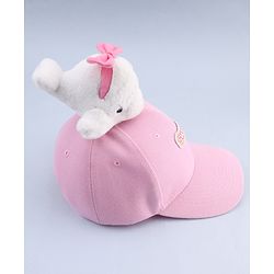 Babyhug Baseball Cap With Dolphin Applique Pink - Diameter 17 cm