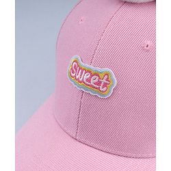 Babyhug Baseball Cap With Dolphin Applique Pink - Diameter 17 cm