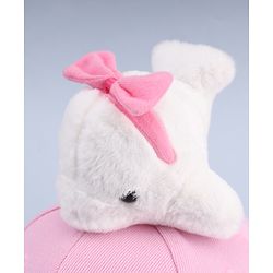 Babyhug Baseball Cap With Dolphin Applique Pink - Diameter 17 cm