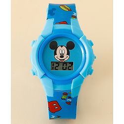 Babyhug Free Size Digital Watch with Mickey Mouse Print - Blue