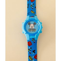 Babyhug Free Size Digital Watch with Mickey Mouse Print - Blue