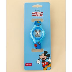 Babyhug Free Size Digital Watch with Mickey Mouse Print - Blue