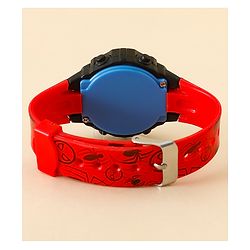 Babyhug Free Size Digital Watch with Spiderman Print - Red