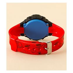 Babyhug Free Size Digital Watch with Spiderman Print - Red