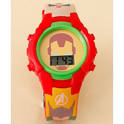 Babyhug Free Size Digital Watch with Avengers Print - Mutlicolour