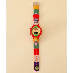 Babyhug Free Size Digital Watch with Avengers Print - Mutlicolour