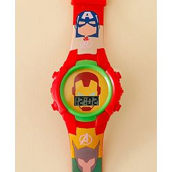 Babyhug Free Size Digital Watch with Avengers Print - Mutlicolour