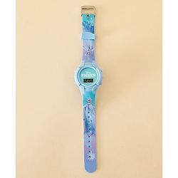 Babyhug Free Size Digital Watch with Frozen Print - Blue & White