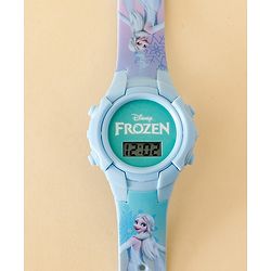 Babyhug Free Size Digital Watch with Frozen Print - Blue & White