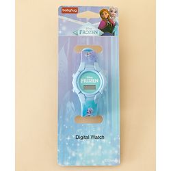 Babyhug Free Size Digital Watch with Frozen Print - Blue & White