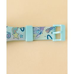 Babyhug Free Size Digital Watch with Stitch Print - Light Blue & White