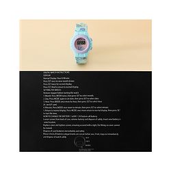Babyhug Free Size Digital Watch with Stitch Print - Light Blue & White