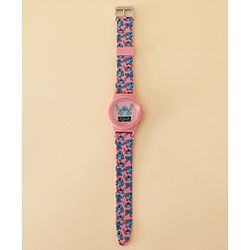 Babyhug Free Size Digital Watch with Stitch Print - Pink