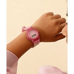 Babyhug Free Size Digital Watch with Princess Print - Light Pink